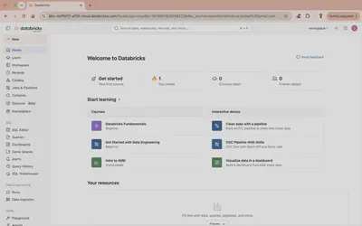 The Databricks Free Edition workspace